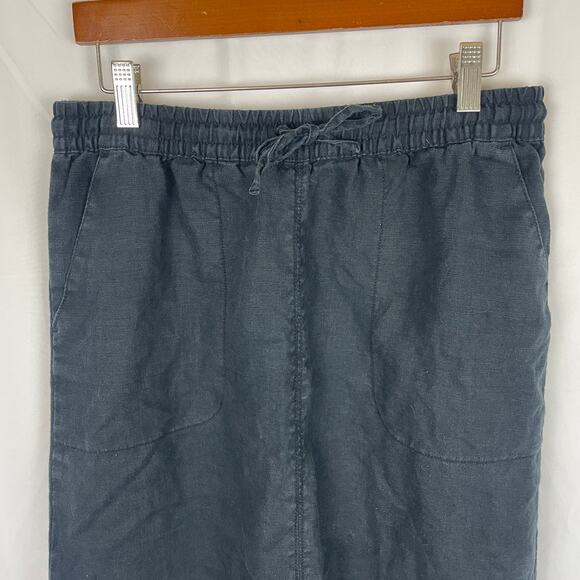 Garnet Hill Women's Black Linen Elastic Waist Pull On Maxi Skirt 42728 Size 4 - Picture 2 of 8